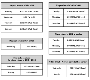 Coerver Academy Schedule - August 2026